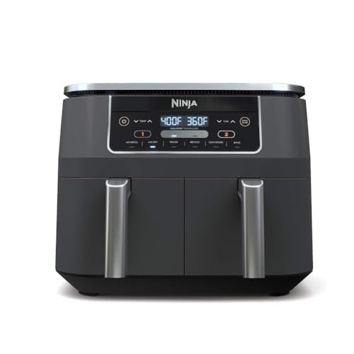 Ninja DZ201 Foodi 8 Quart 6-in-1 DualZone 2-Basket Air Fryer with 2...