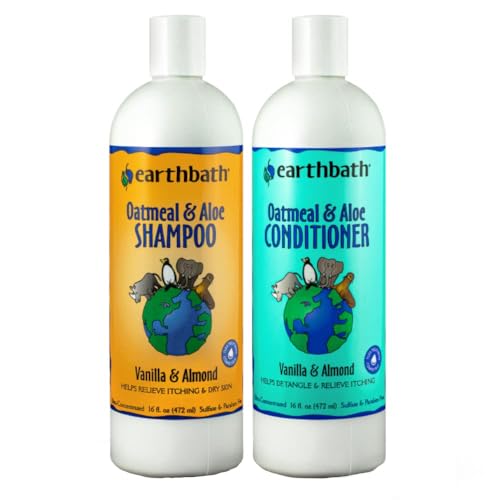 earthbath, Oatmeal & Aloe Dog Shampoo and Conditioner - Oatmeal Shampoo for...