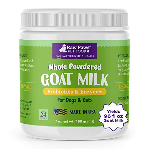 Raw Paws Whole Goat Milk Powder for Dogs and Cats, 7-oz - Goats Milk for...