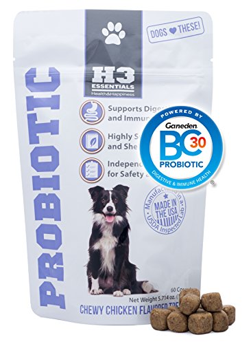 H3 Essentials - Probiotics for Dogs - Improves Upset Stomach, Diarrhea and...