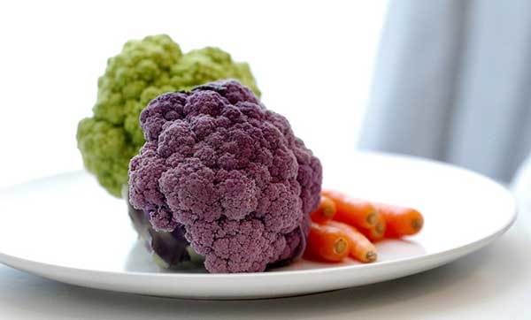 purple and green cauliflowers