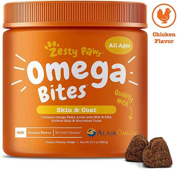 Zesty Paws Omega 3 Alaskan Fish Oil Chew Treats for Dogs