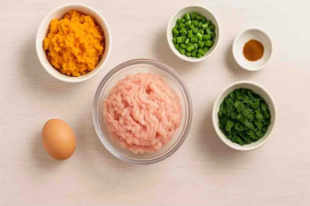 Chicken & Sweet Potato Muffins for Dogs ingredients 