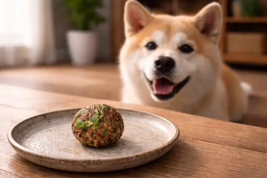 detox meatball for dogs with cilantro