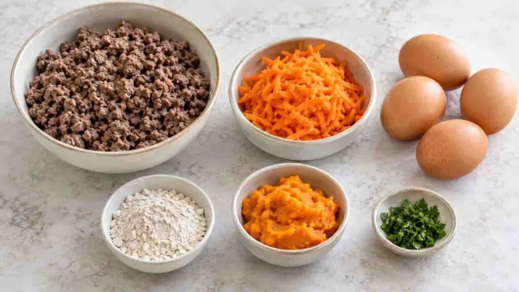 Beef and Carrot Muffin for Dogs Ingredients